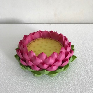 ฐานดอกบัวประดิษฐ์จากดินญี่ปุ่นและดินไทย ( ดอกบัวดินปั้น )