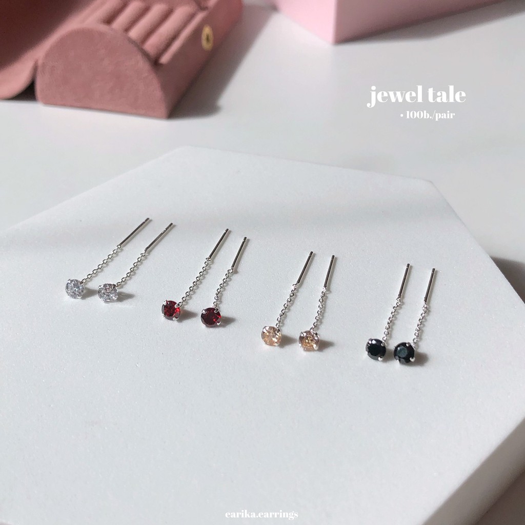 earika.earrings - jewel tale ต่างหูเงินแท้ (มีให้เลือก4สี) เหมาะสำหรับคนแพ้ง่าย
