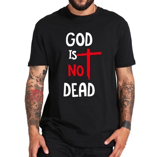 เสื้อยืด ผ้าฝ้าย พิมพ์ลาย NGF32T65E God Is No Dead Christianity Jesus Cross Christian สําหรับผู้ชาย O65YT664996สามารถปรั