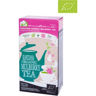 Kanchana Organic Mulberry Tea + Rose 25 Teabags กาญจนา ชาหม่อนออร์แกนิค ผสมกุหลาบ 25 ซอง (32.5g)