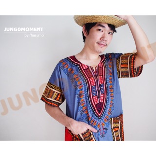 เสื้อสไตล์โบฮีเมี่ยน ( jungo shirt ) (สีเทาอ่อน)