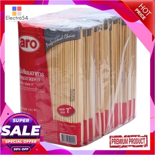 เอโร่ ไม้เสียบอาหาร ขนาด 7 นิ้ว 180 กรัม แพ็ค 12 ห่อaro Bamboo Skewers 7" 180g x 12 Pcs