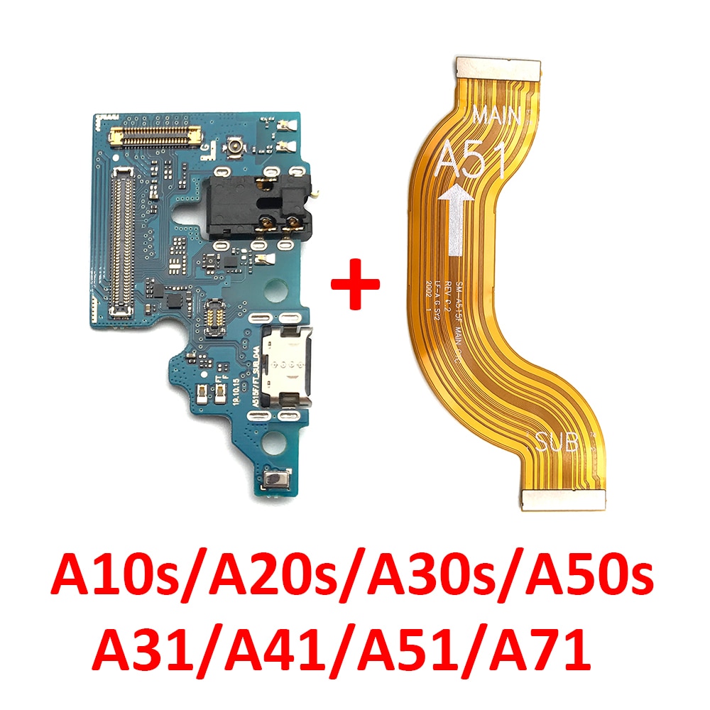 บอร์ดชาร์จพอร์ต USB และเมนบอร์ดหลัก แบบยืดหยุ่น สําหรับ Samsung Galaxy A10S A20S A30S A31 A41 A51 A71 A21s เมนบอร์ด