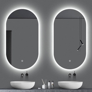 Makeup Mirror Oval Oval Bathroom Punching Wall -Mounted Dressing Mirror