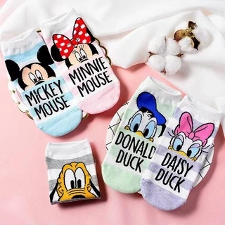 พร้อมจัดส่ง-ถุงเท้ามิกกี้ มินนี่ DONAL DUCK10คู่ ***(คละสี คละลาย ตามรูป)***รุ่นใหม่WZ-MSL-1/2（10คุ่）