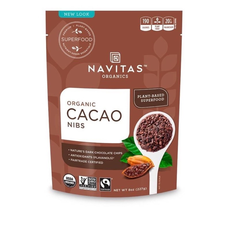 [Sale!!/พร้อมส่ง] 🇺🇸 คาเคานิบส์, Navitas Organic Cacao Nibs, superfood, ketofriendly