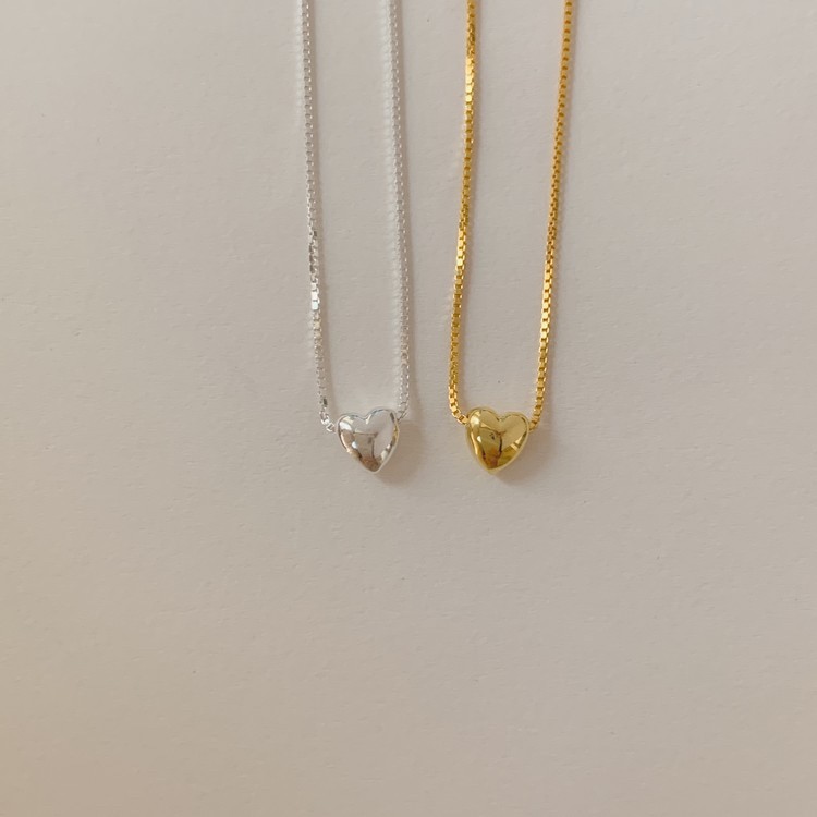 A.piece  สร้อยเงินแท้ [all silver 925] daily heart necklace ราคา ถูกที่สุด ดีลบีเคเค แกลเลอรีภาพที่ 4