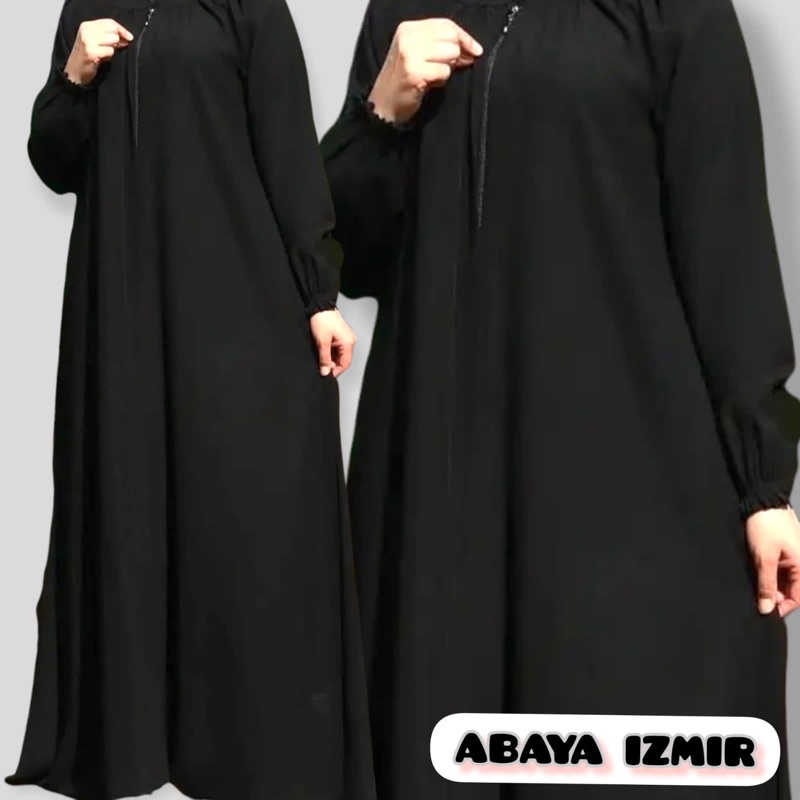 ABAYA IZMIR SIMPLE RUBBER SLEEVE JETBLACK SML XL XXL