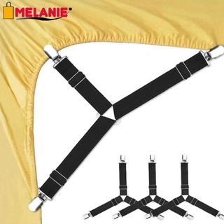 [Featured] 4pcs/set Bed Sheet Clip Holder / Triangle Elastic Mattress Holder Fastener Grippers / Adjustable Suspender Straps