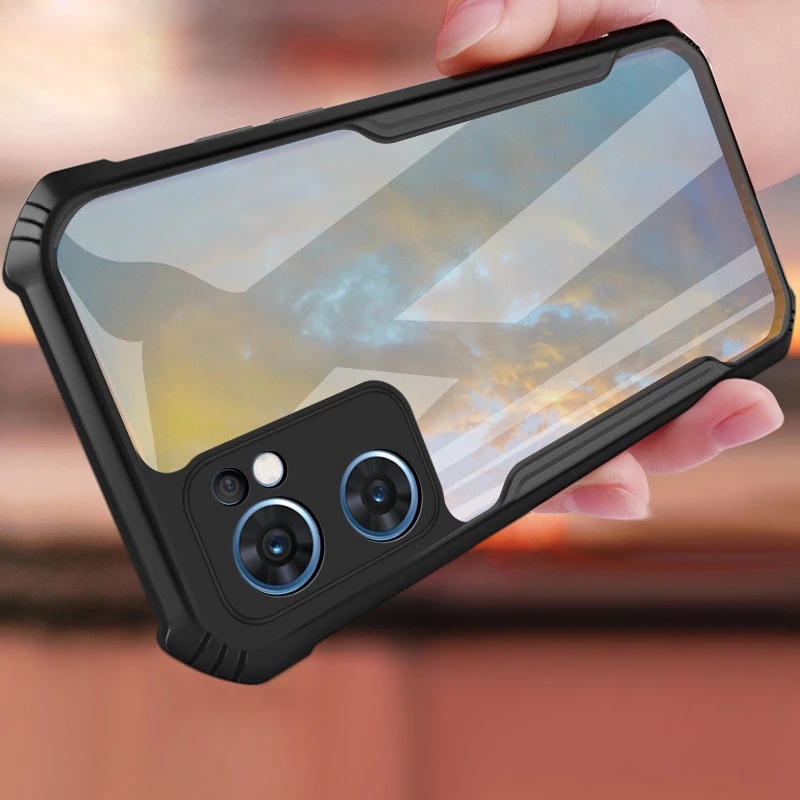 OPPO Reno 7 7z 6z 6 Pro 5 Lite 5F 4F 2 2F Hybrid Soft Silicon กันกระแทกกันชนและ Hard PC ฝาหลังกรณี