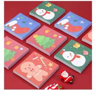 การ์ตูนคริสต์มาส Snowman Post-it Notes นักเรียน Creative Tearable Memo Paper บันทึกช่วยจำวันหยุด