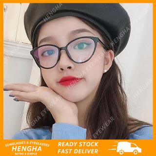 【HENGHA】【พร้อมสต็อก】แว่นตาแฟชั่นผู้หญิงแมวตาเกาหลี