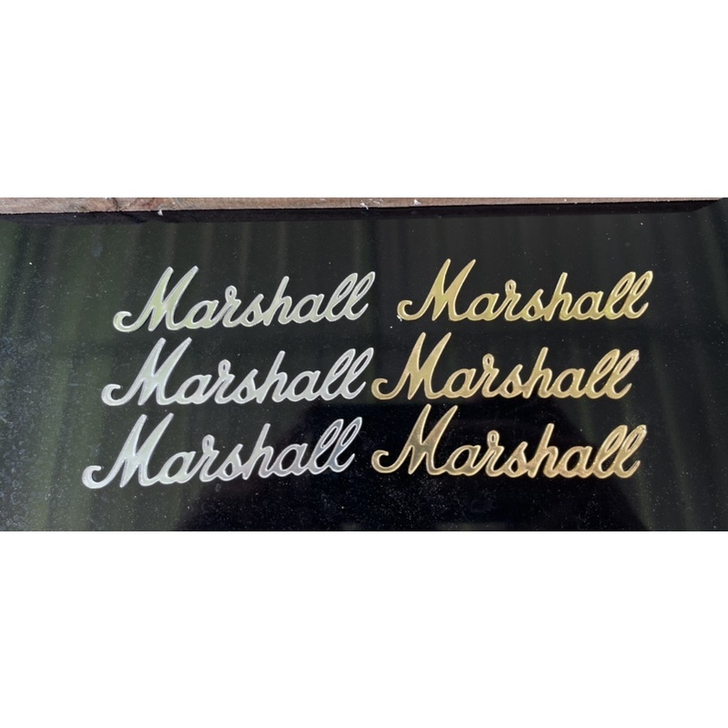 โลโก้ติดลำโพง marshall สีทอง สีเงิน