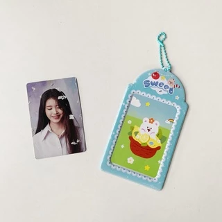 กระเป๋าใส่บัตรโพลารอยด์ ขนาดเล็ก ลายลูกไม้ และหมีน่ารัก