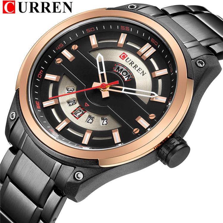 Luxury Brand CURREN Watches Mens Stainless Steel Wrist Watch Hot Fashion Date And Week Business Male Clock Masculino