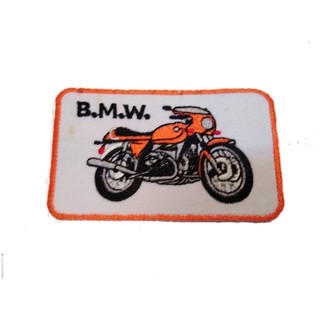 [ตัวรีด เย็บได้] BMW MOTORCYCLES 008 ป้ายติดเสื้อ logo Embroidered Sew Iron On Patches Badge