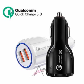 USB 3.0 In Car Charger 2 Ports USB QC Fast อะแดปเตอร์ชาร์จ