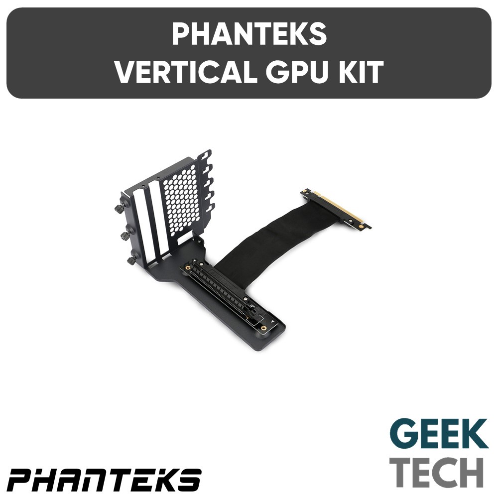 PHANTEKS ชุดติดตั้ง GPU แนวตั้ง PCIe Gen4 Universal แนวตั้ง GPU Bracket พร้อมสายเคเบิล Riser 220 มม.