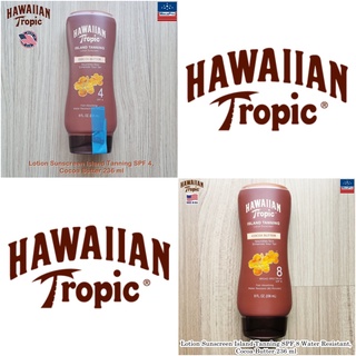 Hawaiian Tropic® Lotion Sunscreen Island Tanning SPF Water Resistant, Cocoa Butter 236 ml โลชั่นกันแดด สำหรับผิวกาย