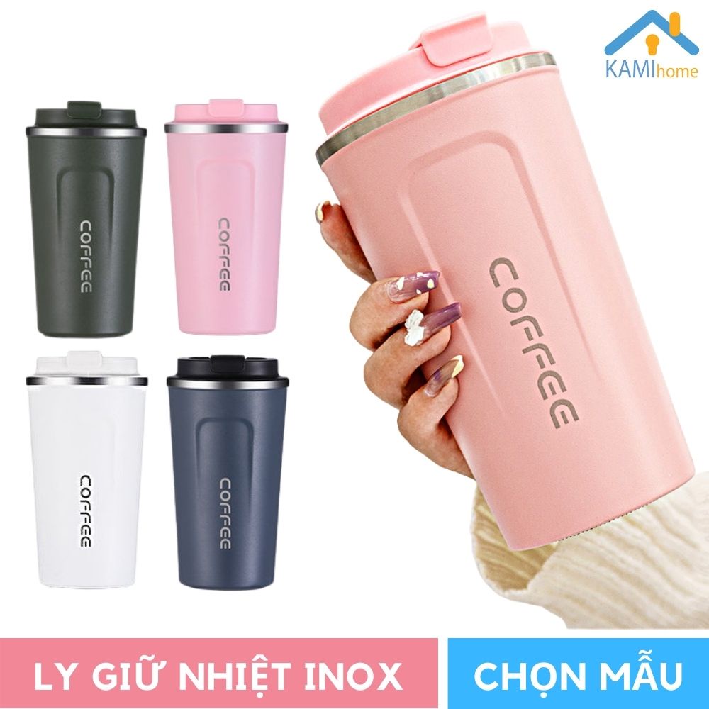 ถ้วยเก็บความร้อนสแตนเลส500มลพร้อมฝาพลิกสําหรับน้ําดื่มและถ้วยกาแฟ กม 22049