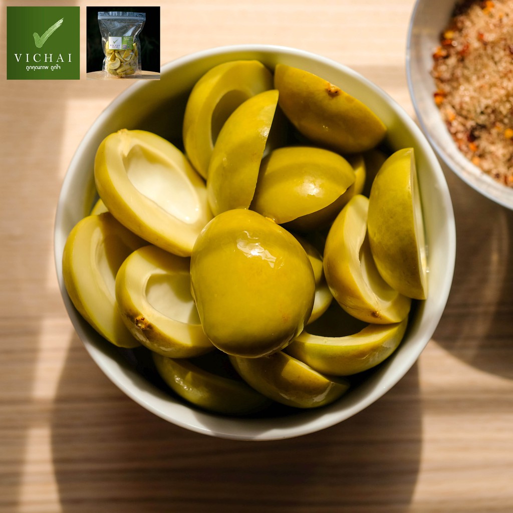 💥อร่อย!!💥 มะม่วงเบา ดองเกลือ เปรี้ยว!! คัดพิเศษ!! (เฮียวิชัย) มีเปลือก แถมพริกเกลือ2สูตร (ตำนานความอร่อย40ปี)