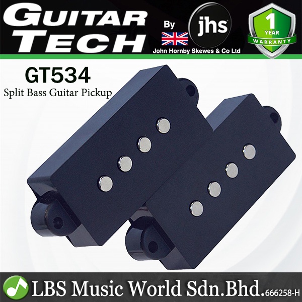 Guitar Tech GT534 Split Bass Guitar Single Pickup คู่ - สีดํา (GT 534)
