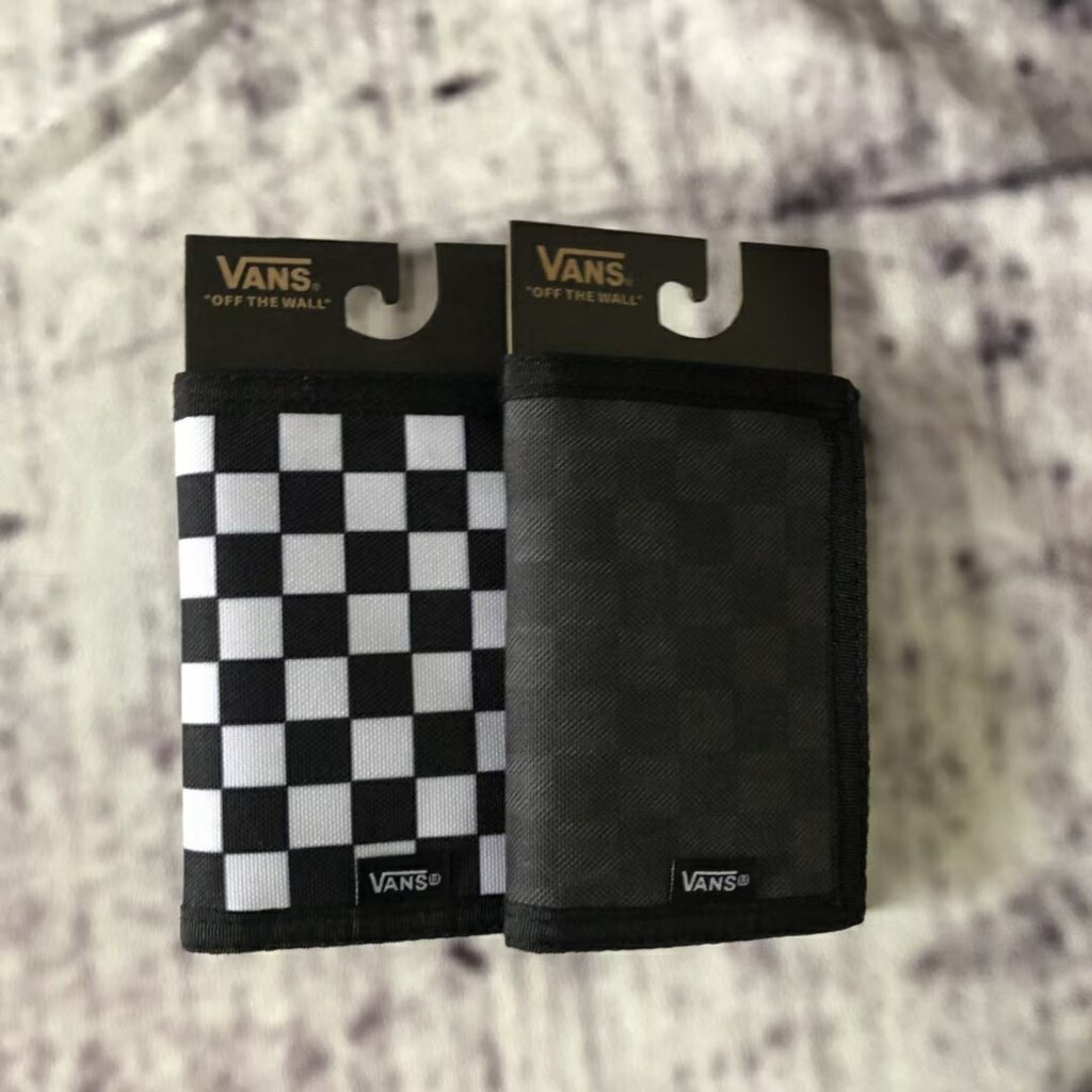 กระเป๋าสตางค์ Vans Slipped Wallet - Black/Mesh Grey ของแท้ พร้อมส่งจากไทย