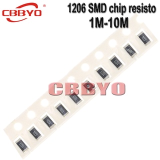 ตัวต้านทาน SMD 1206 5% 1M-10M 1.5M 2M 3M 3.6M 5.1M 6.2M 7.5M 9.1 โมห์ม 100 ชิ้น