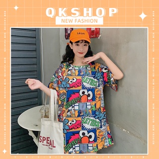 QKshop 💫🛍 หนูอยากได้ๆเสื้อยืดสกรีนลายการ์ตูน สุดชิค ว้าวม๊วกกกก  สีสันสดใสใส่ไปไหนก็ปังมากแม่   งานดีสุดๆเลยน๊าา☄️