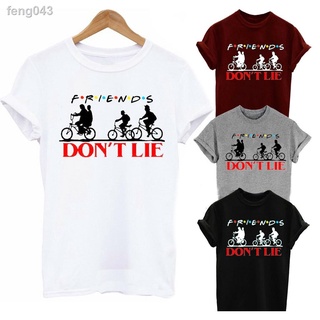 ☍Friends Don T Lie Stranger Things Upside Down World Inspired Unisex TShirt Short sleeve Men s Shirt Casual Loose Fashio