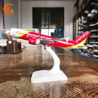 โมเดลเครื่องบินเวียดนาม Vietjet Air A320 Airbus A320 ขนาด 16 ซม./20 ซม.