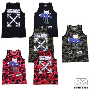 เสื้อกล้ามสตรีท ลายคอร์ ออฟไวท์ kaws x off-white Vest  street vest เสื้อกล้ามสตรีท