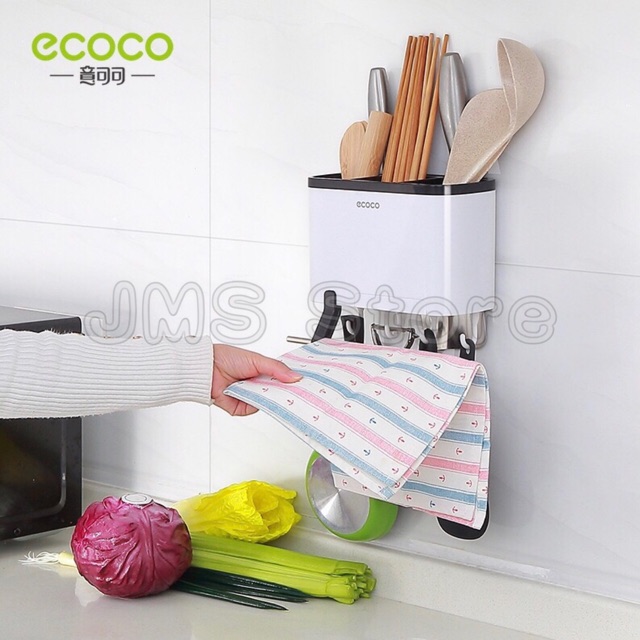 ECOCO ที่ใส่ช้อนส่อม ตะขอแขวน ติดผนัง ไม่ต้องเจาะ สดวกในการจัดเก็บ E1801 ราคา ถูกที่สุด ดีลบีเคเค แกลเลอรีภาพที่ 3