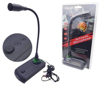 Microphone OKER  OE-102 Multimedia ไม่ค์โครโฟน คอมพิวเตอร์ ตั้งโตะ ไมค์เกมส์ไมค์ ต่อมือถือ