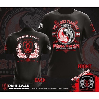 เสื้อยืดผ้าฝ้ายพิมพ์ลายแฟชั่น Baju Silat Twin Koi Fighter - MMA ไมโครไฟเบอร์ คุณภาพสูง