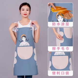 ผ้ากันเปื้อนกันน้ำสองชั้น ผ้ากันเปื้อนทําอาหาร Cooking Apron