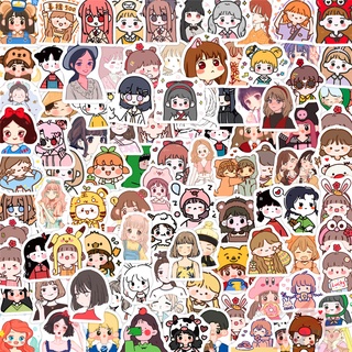 100 ชิ้น / ชุด ❉ Q Kawaii สติกเกอร์ ลายเด็กผู้หญิง ❉ สติกเกอร์แฟชั่น กันน้ํา คละแบบ Diy