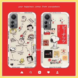 เคส Smartphone Case for Xiaomi Mi 12 Lite 12 Pro POCO F4 X4 GT Redmi 10A 10C 5G Cute Cartoon Snoopy Couples Casing Silicagel TPU Soft Back Case Transparent Shockproof Protection Cover เคสโทรศัพท์