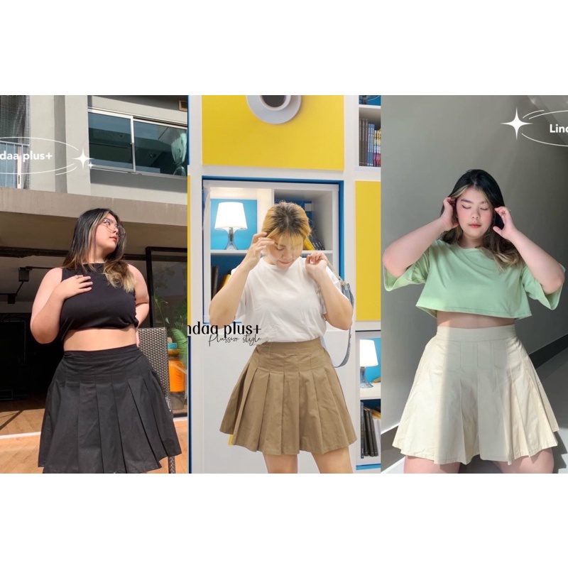 W0090 กระโปรงเทนนิสทวิสทรงสวย ผ้าคอตตอน plussize สาวอวบ