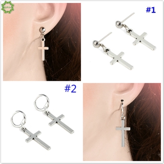 Cod Qipin Unique Korean Women Women Men Hoop Cross Drop Dangle Ear Studs Earrings Gift Jewelry