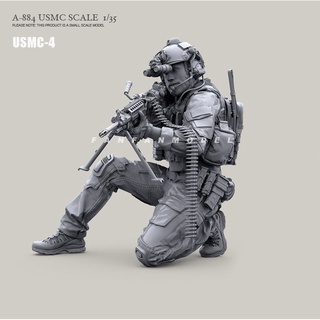 โมเดลฟิกเกอร์ทหาร US 1/35 USMC-4 เรซิ่น สีขาว (ของแท้พิเศษ) A-884