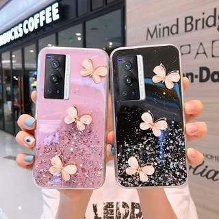 New เคสโทรศัพท์ VIVO X70 / X70 Pro 5G  Phone Case Butterfly Glitter Bling Clear Soft Case Cover เคส VIVOX70Pro VIVOX70