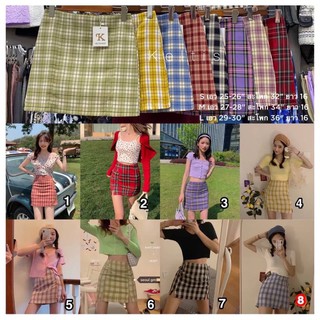 🔥สินค้าขายดี🔥 #สินค้านำเข้า 🇨🇷 กระโปรง ทรงA ลายสก้อต cute มาก เกาหลีสุดๆของมันต้องมีติดตู้Street everyday lookตัวละ 170฿