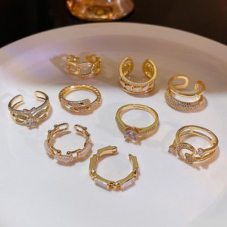 Shuling เครื่องประดับแหวนมุกแฟชั่นผู้หญิงแบบเปิดได้สามารถปรับได้