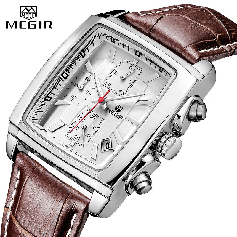 MEGIR ธุรกิจนาฬิกาผู้ชายควอทซ์เรืองแสงกันน้ำ MG-2028