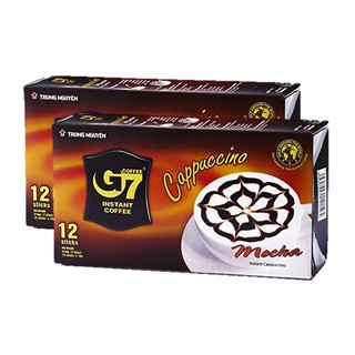 ﻿G7 Cappucino MOCHA 3in1 Instant Coffee จีเซเว่น คาปูชิโน่ มอคค่า กาแฟทรีอินวัน ของดังเวียดนาม 18ก.x 12ซอง (2แพค)