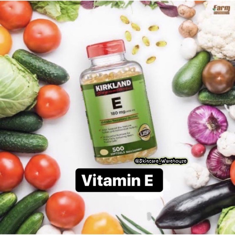🛒พร้อมส่ง Kirkland Vitamin E 180mg (400 IU) ปริมาณ 500 Softgels Exp 02/26