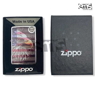 Zippo 2545 คอลเลคชั่น EAGLE FLAG (สีเงิน) Made in USA