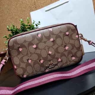 COACH C3239 JES CROSSBODY IN SIGNATURE CANVAS WITH HEART FLORAL PRINT