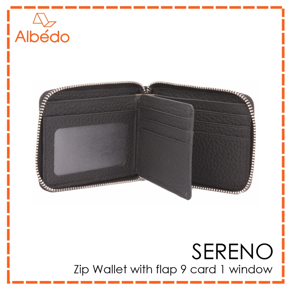 Albedo محفظة SERENO جلد طبيعي بسحاب دائري — صورة 5